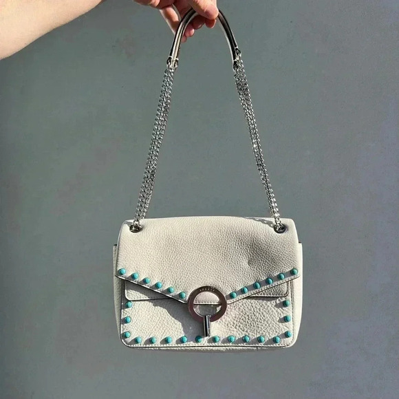 Sandro Yza bag white with turquoise beads - Picture 3 of 6